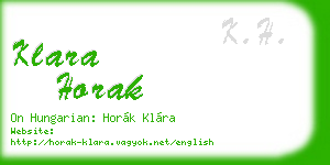 klara horak business card